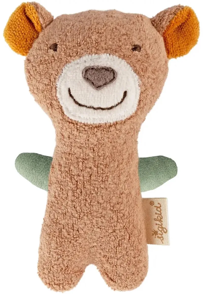 baby rammelaar knuffelbeer - zacht grijpspeelgoed voor baby's. by sigikid in Multicolour – product photo