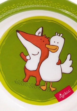 Kinderschüssel Schüssel Fuchs Forest Fox rPET, 100% rPET, Silikonring im Boden, (Schälchen, 1-tlg) från sigikid i Grön – produktbild 2 av 3