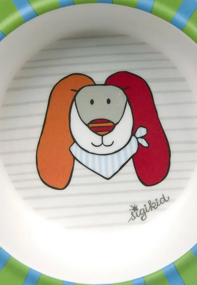 Kinderschüssel Schüssel Hase RingelDingel rPET, 100% rPET, Silikonring im Boden, (Schälchen, 1-tlg) de sigikid en Bleu, Multicolore, Vert – photo produit 2 sur 3