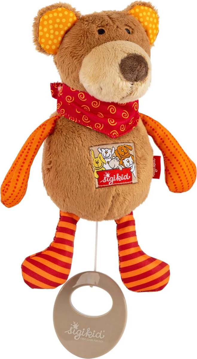 Knuffelbeer muziekknuffel Red Stars van sigikid in Meerkleurig – productfoto