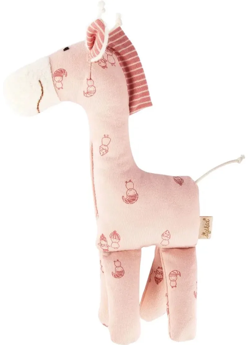 knuffel giraffe roze baby speelgoed katoen 23 cm. van sigikid in Meerkleurig – productfoto