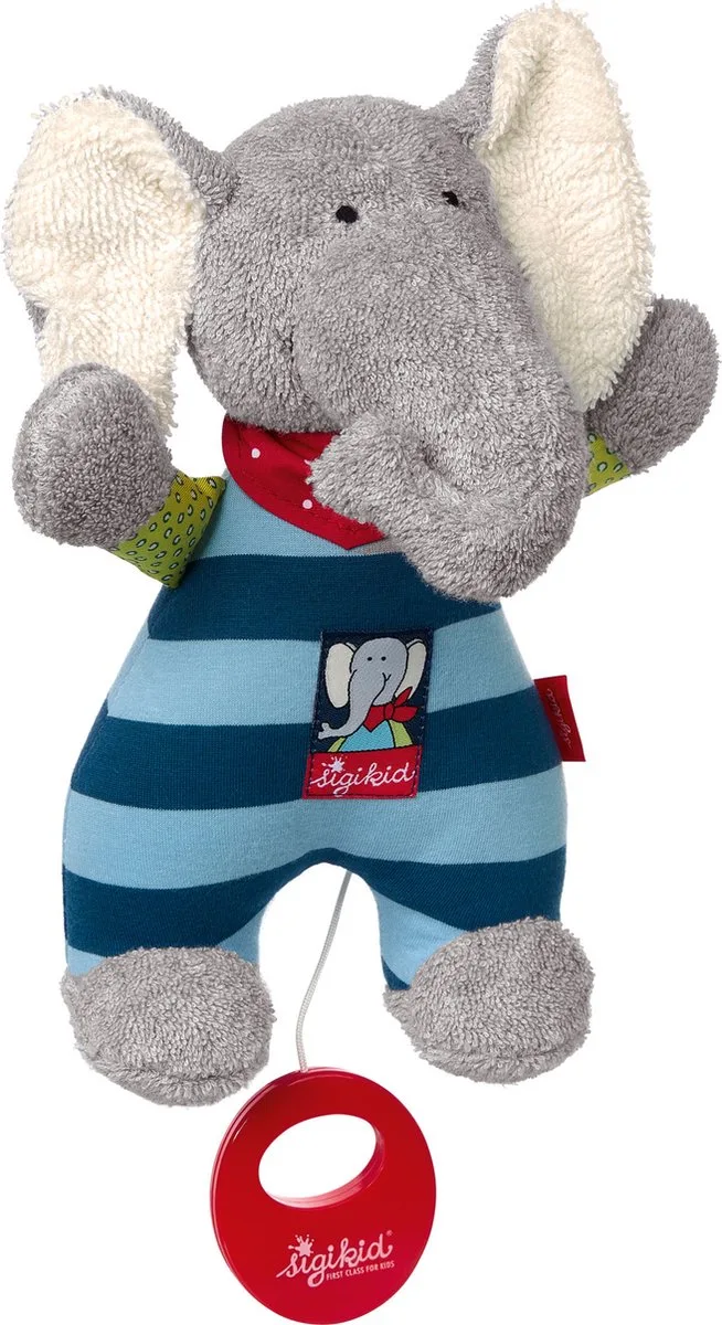 Olifant Knuffel - Speelgoed Plush - Muziekdoosje Knuffel von sigikid in Blau, Grün, Grau – Produktfoto