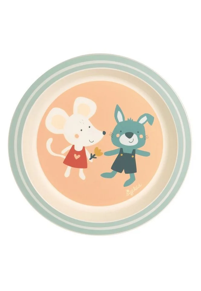 Teller Teller Hase & Maus rPET "4 Freunde", (1 St) de sigikid en Orange – photo produit 1 sur 3