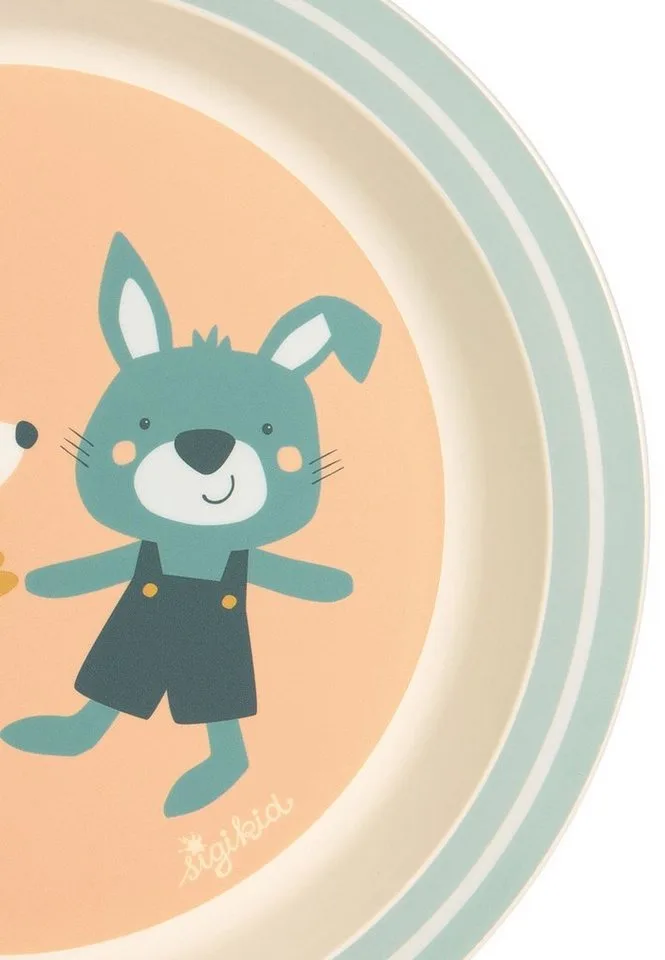 Teller Teller Hase & Maus rPET "4 Freunde", (1 St) de sigikid en Orange – photo produit 2 sur 3