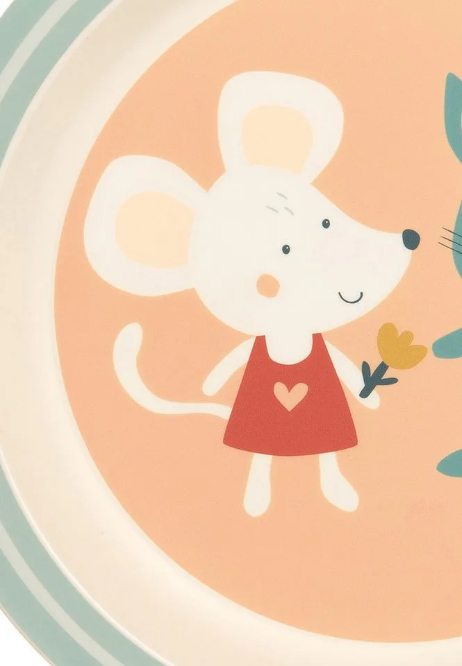 Teller Teller Hase & Maus rPET "4 Freunde", (1 St) de sigikid en Orange – photo produit 3 sur 3