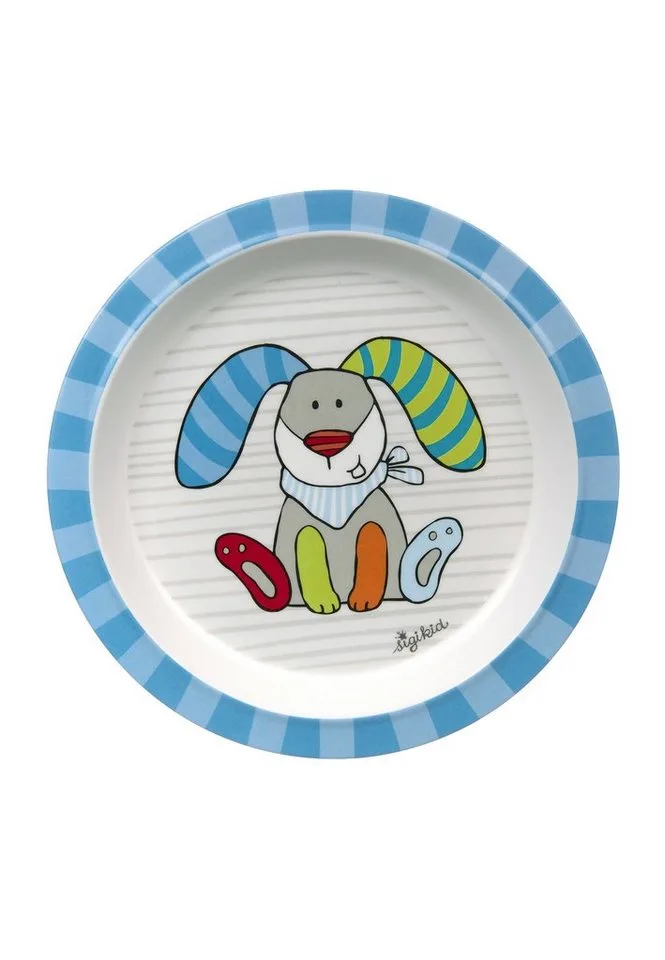 Teller Teller Hase RingelDingel rPET, (1 St) de sigikid en Bleu, Multicolore – photo produit 1 sur 3