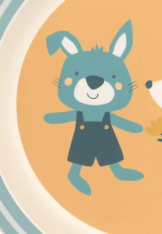 Teller Teller Maus & Hase rPET "4 Freunde", (1 St) von sigikid in Gelb – Produktfoto 2 von 3