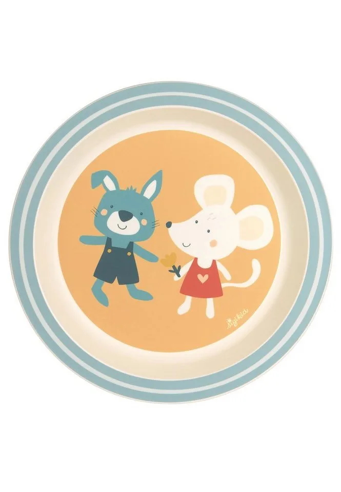 Teller Teller Maus & Hase rPET "4 Freunde", (1 St) von sigikid in Gelb – Produktfoto 1 von 3