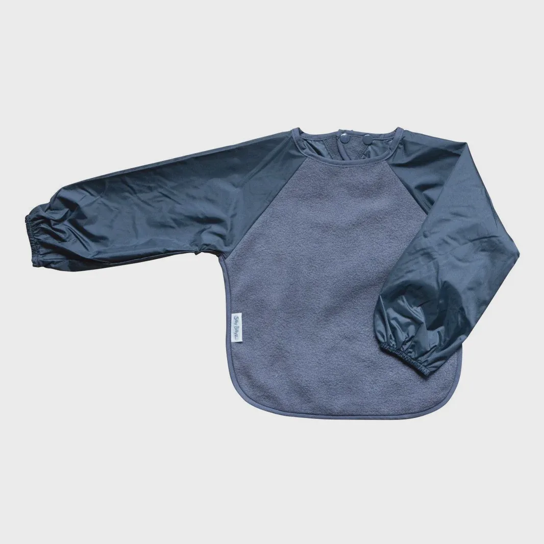 Fleece slabbetje met lange mouwen small antiekgrijs van Silly Billyz – productfoto
