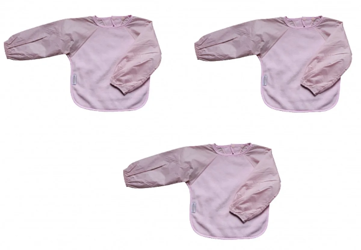 Slabbertje Fleece Longsleeve Groot Bibs 3 Stuks van Silly Billyz in Antiek Roze – productfoto