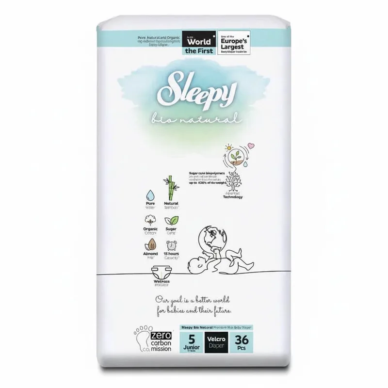 Bio Natural Premium Plus Baby Luiers - 5 (11-18 Kg) - 36 Luiers de Sleepy – photo produit