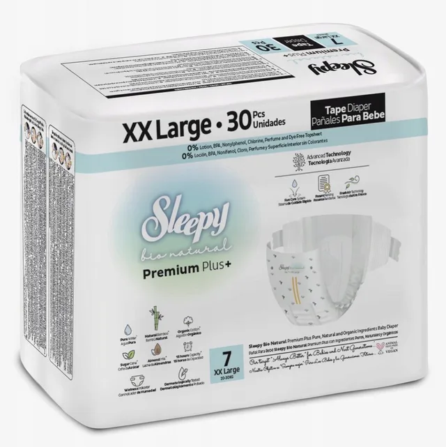 Bio Natural Premium Plus Baby Luiers - Maat 7XXL (20-30 Kg) - 30 Luiers