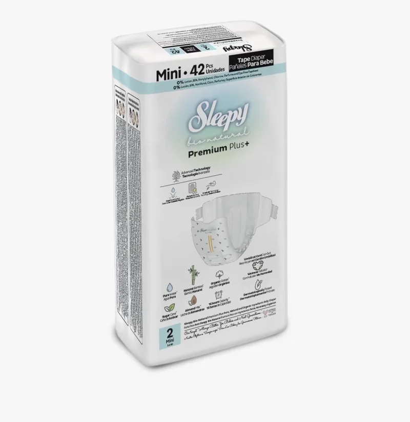 Bio Natural Premium Plus - Maat 2 (3-6 Kg) - 42 Luiers de Sleepy – photo produit
