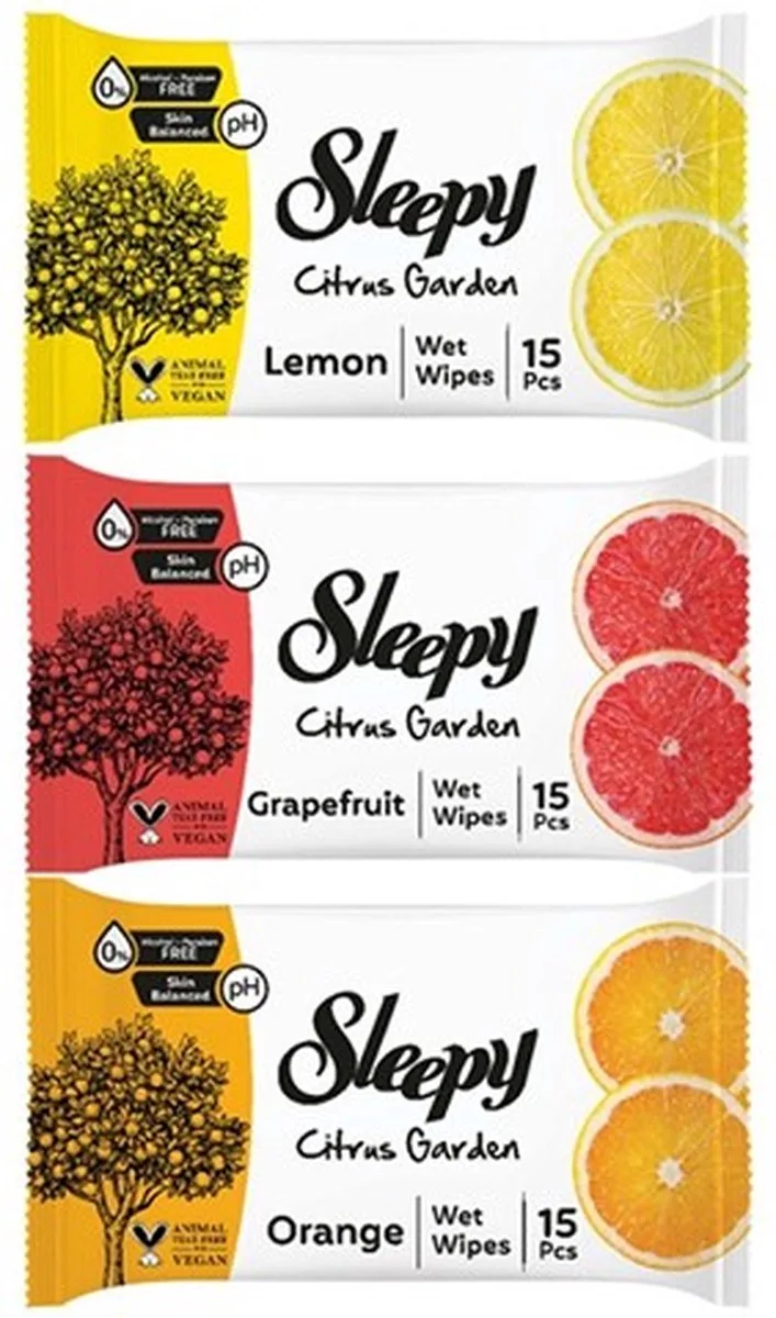 Citrus Garden vochtige doekjes 3x 15 stuks från Sleepy – produktbild
