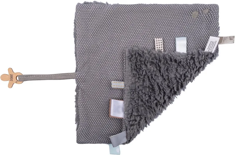 Baby Knuffeldoekje - Speendoekje 100% biologisch katoen - Comfortdoekje 25 x 25cm - Storm Grey - Grijs van Snoozebaby in Grijs – Storm Grey – productfoto
