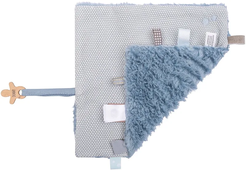 Baby Knuffeldoekje - Speendoekje 100% biologisch katoen - Comfortdoekje 25 x 25cm - Fresh Blue - Blauw de Snoozebaby en Blauw – Fresh Blue – photo produit