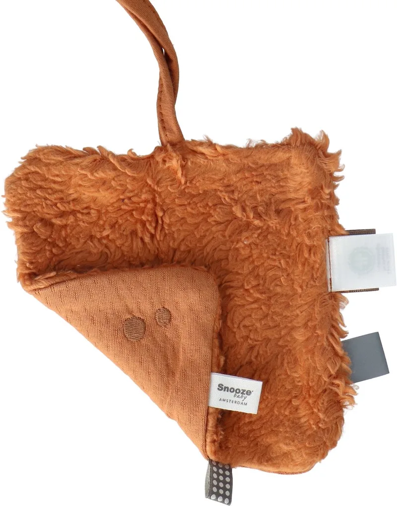 Baby Speendoekje 15 x 15cm - Knuffeldoekje 100% biologisch katoen - Comfortdoekje Toffee Brown - Bruin de Snoozebaby en Bruin – Toffee Brown – photo produit