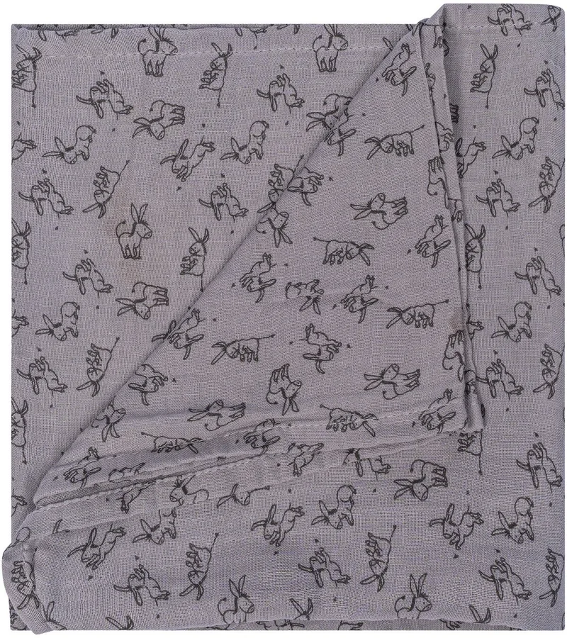 Hydrofiele Doek 80 x 80cm - Baby Wikkeldoek - Slaapdoek Cloudy Grey - Grijs van Snoozebaby in Grijs – Cloudy Grey – productfoto