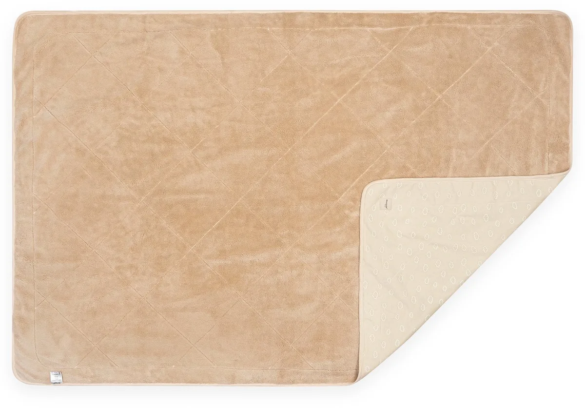 Ledikantdeken 150x100 cm - Deken 0-3 jaar met zacht pluche - Dune Beige van Snoozebaby in Beige – Dune Beige – productfoto