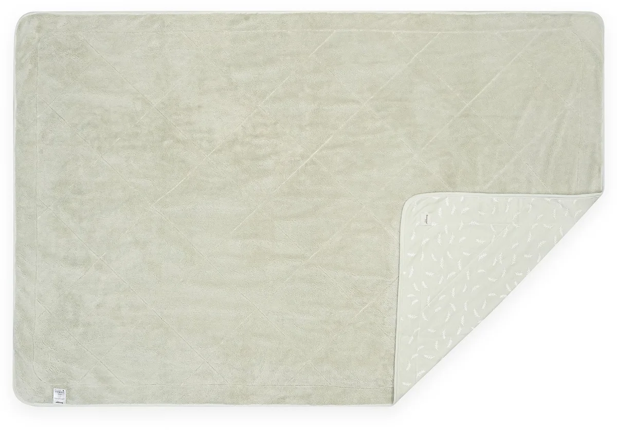 Ledikantdeken 150x100 cm - Deken 0-3 jaar met zacht pluche - Olive Green van Snoozebaby in Groen – Olive Green – productfoto