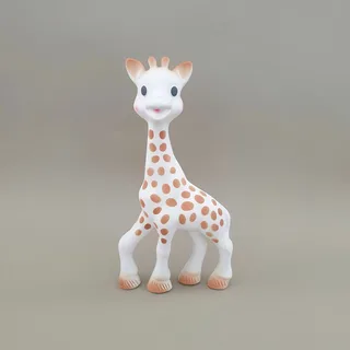 Bijtspeeltje - Bijtspeelgoed - Baby speelgoed - Kraamcadeau - Babyshower cadeau - In geschenkdoosje - 100% natuurlijk rubber - Vanaf 0 maanden - 17 cm - Beige/Bruin van Sophie de Giraf in Wit – productfoto 5 van 6
