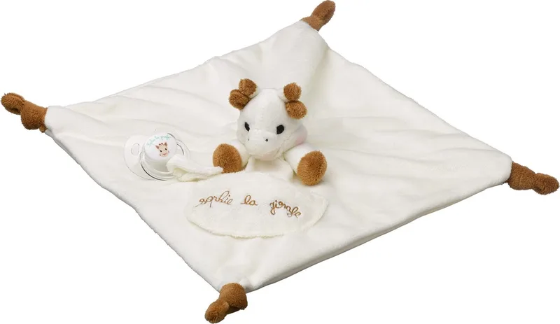 knuffeldoekje met speenhouder - Speenknuffel - Speendoekje - Kraamcadeau - Babyshower cadeau - Vanaf 0 maanden - 30 x 30 cm van Sophie de Giraf in Meerkleurig – productfoto