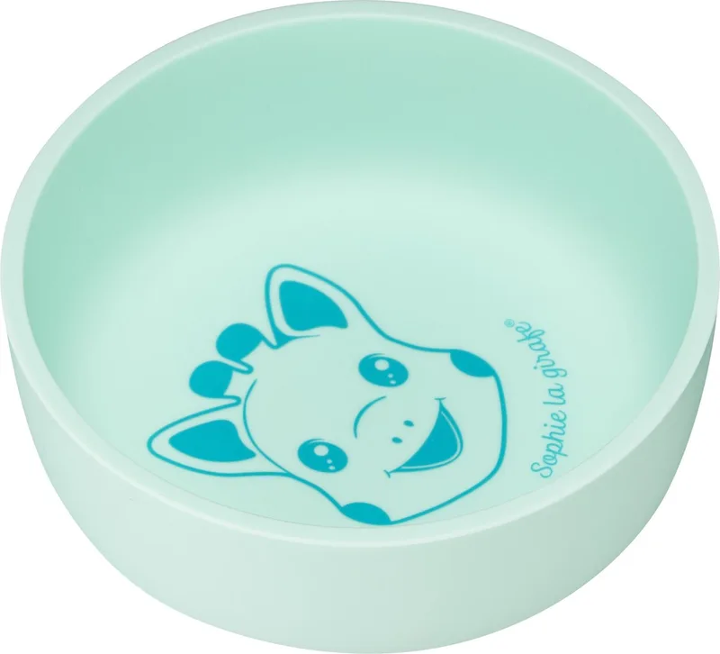 Kom - Kinder servies - Bakje - Vaatwasser- en magnetronbestendig - Siliconen - In witte/rode geschenkdoos - Lichtblauw van Sophie de Giraf in Blauw – productfoto