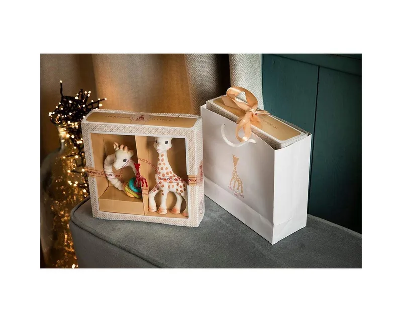 Bijtring Sophie la Girafe & bijtring Colo’rings set, natuurrubber, vanaf de geboorte van Sophie la Girafe – productfoto 4 van 4