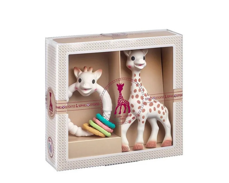 Bijtring Sophie la Girafe & bijtring Colo’rings set, natuurrubber, vanaf de geboorte van Sophie la Girafe – productfoto 1 van 4