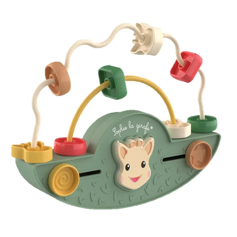 Sophie de giraf baby's eerste speelgoedset - schommelend kralenrek - vormenstoof van Sophie la Girafe in Groen – productfoto 2 van 2
