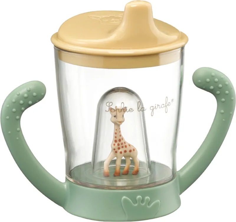 Sophie de giraf Beker - Drinkbeker voor kinderen - Lekvrij - Anti-lek beker - Vanaf 6 maanden - 200 ml - In witte geschenkdoos - Geel/Groen van Sophie la Girafe in Groen – productfoto