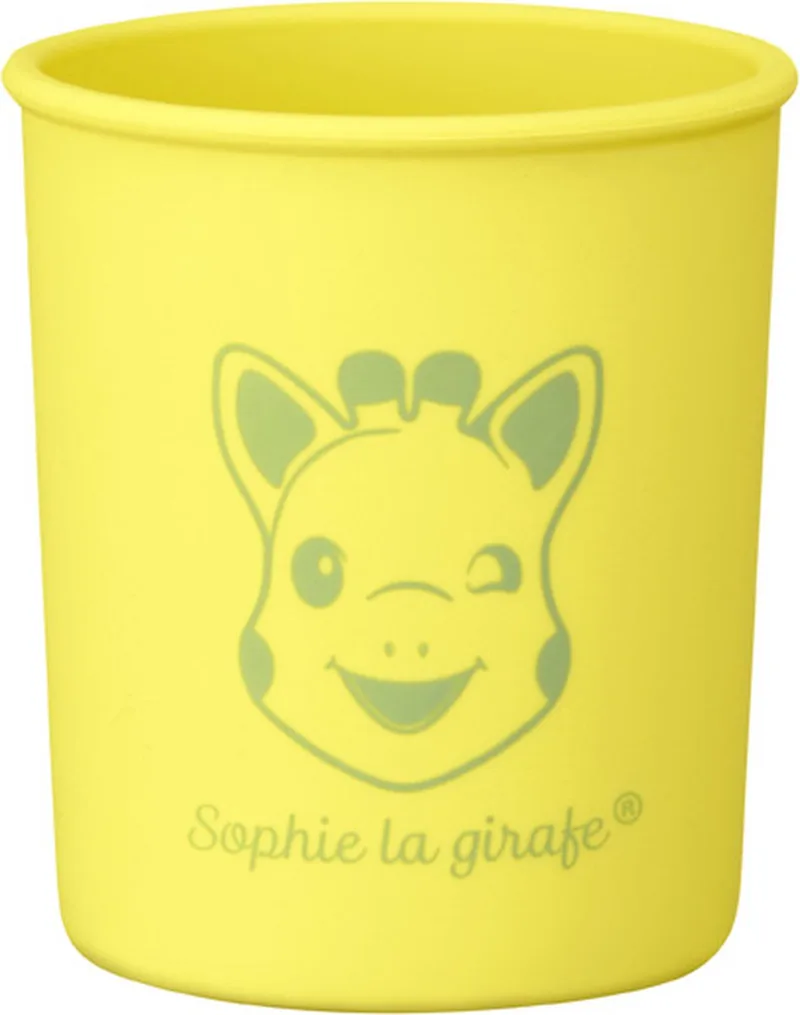 Sophie de giraf Beker - Kinder servies - Drinkbeker - Vaatwasser- en magnetronbestendig - Siliconen - In witte geschenkdoos van Sophie la Girafe in Geel – productfoto