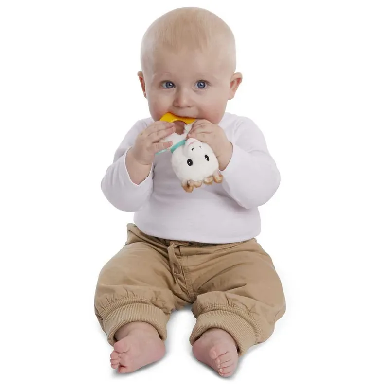 Sophie de giraf Bijtrammelaar - 2-in-1 Rammelaar & Bijtring - Baby speelgoed - Kraamcadeau - Babyshower cadeau - Vanaf 3 maanden - 13x7x6 cm - Pluche/Rubber - Geel/Wit/Turquoise by Sophie la Girafe in Multicolour – product photo 2 of 2