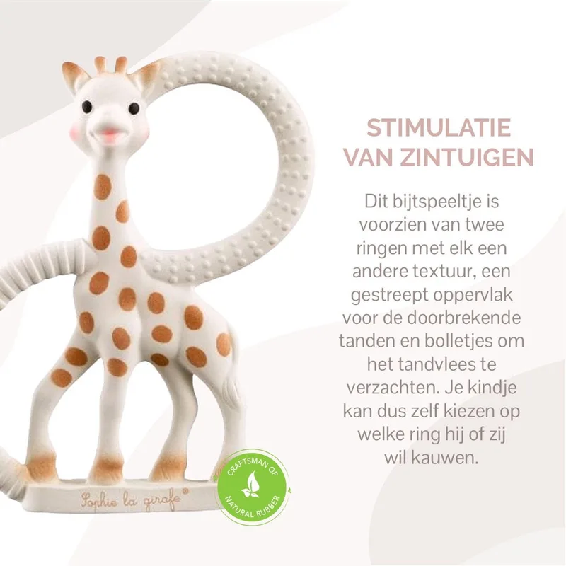 Sophie de giraf Bijtring extra Soft - 100% Natuurlijk Rubber - Bijtring voor Baby's - Voor Doorkomende Tandjes - Geschenkdoos - vanaf 0 maanden van Sophie la Girafe in So'pure – productfoto 3 van 4
