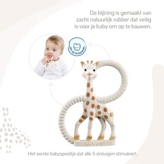 Sophie de giraf Bijtring extra Soft - 100% Natuurlijk Rubber - Bijtring voor Baby's - Voor Doorkomende Tandjes - Geschenkdoos - vanaf 0 maanden van Sophie la Girafe in So'pure – productfoto 4 van 4