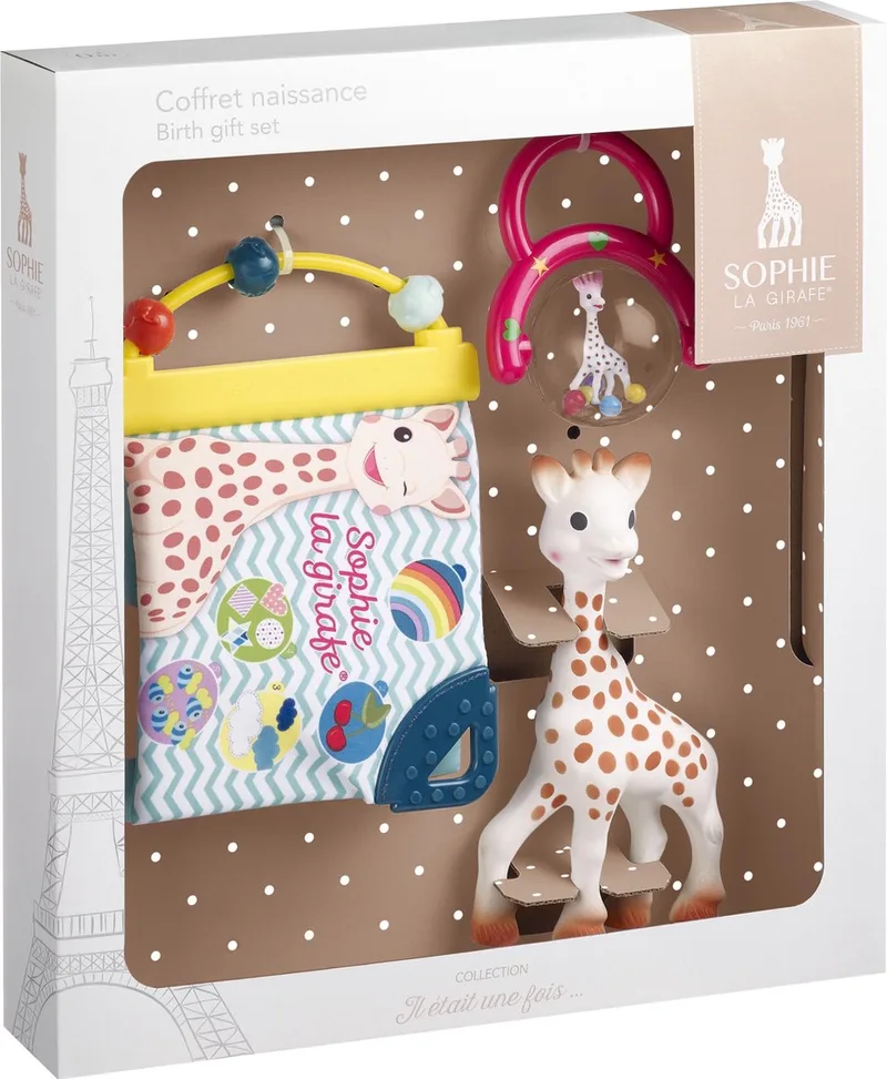 Sophie de giraf Cadeauset - Geboorte geschenkset - Kraamcadeau - Babyshower cadeau - Sophie de giraf poppetje, Rammelaar & Ontdekboekje - Vanaf 0 maanden - In wit geschenkdoosje - 3-Delig van Sophie la Girafe in Meerkleurig – productfoto 1 van 2