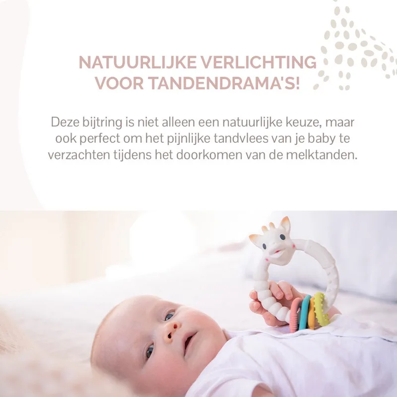 Sophie de giraf Colo'rings - Bijtring - Babyspeelgoed - Kraamcadeau - Babyshower cadeau - 100% natuurlijk rubber - In gerecyled geschenkdoosje met organic katoenen strikje - Vanaf 0 maanden van Sophie la Girafe in Wit – productfoto 4 van 4