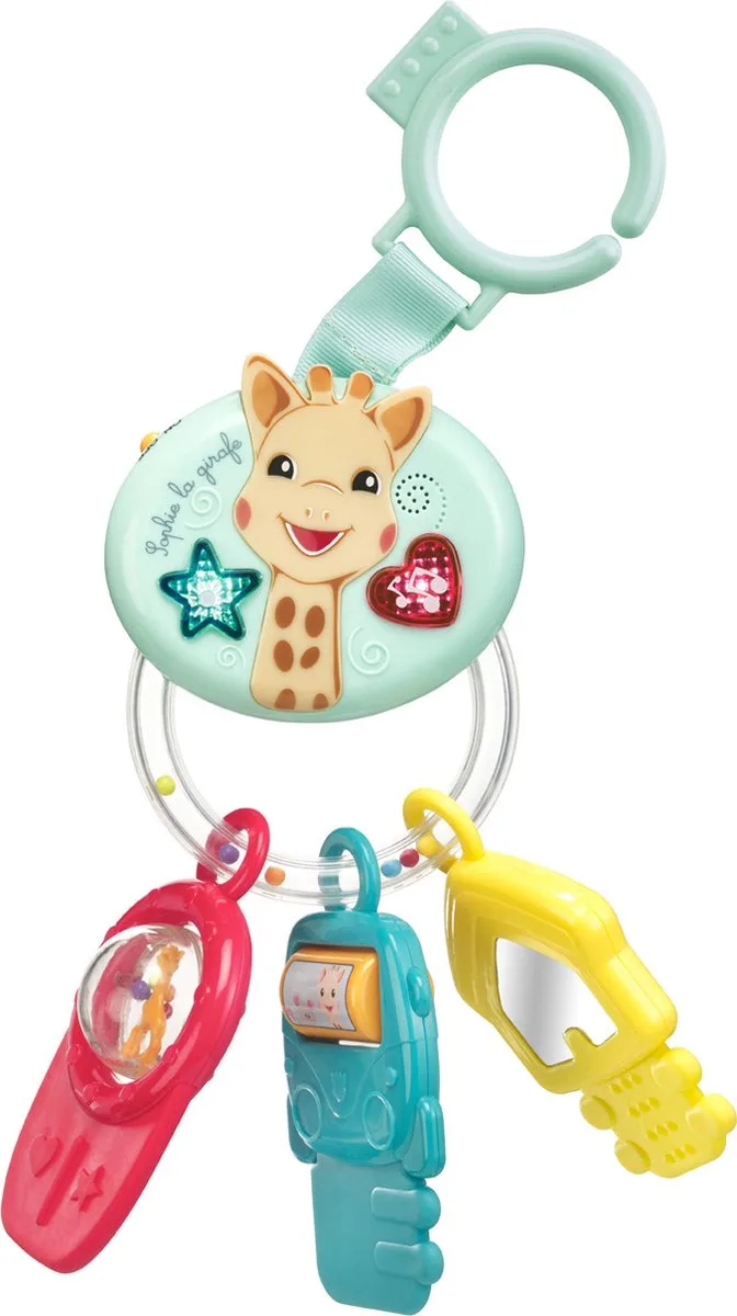 Sophie de giraf Lights & Sound sleutel rammelaar - Baby speelgoed - Elektrisch - Met geluid - Vanaf 3 maanden - Incl. batterijen - Blauw/Rood/Geel van Sophie la Girafe in Blauw – productfoto