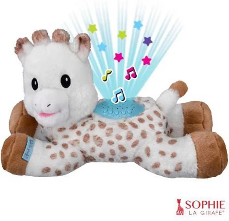 Sophie de giraf Lullaby Light & Dreams knuffel - Sterrenprojector - Muziekfunctie met 15 melodieën - Met volumeregeling - Automatische uitschakeling - Inclusief batterijen - 32x17x20 cm by Sophie la Girafe in Beige – product photo