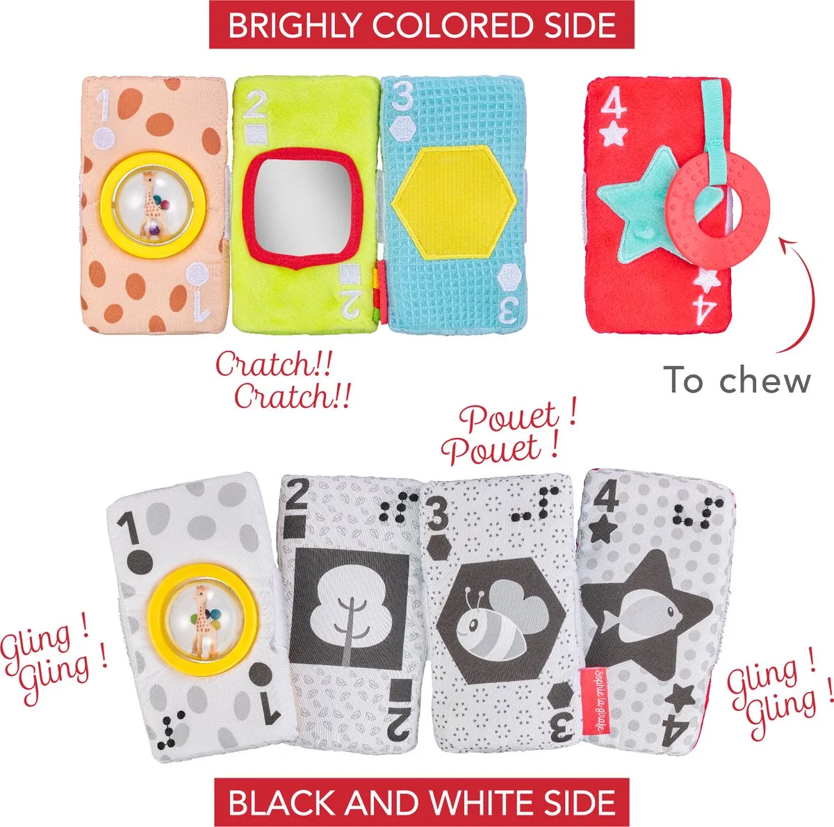 Sophie de giraf sensory activiteitenkaarten van Sophie la Girafe in Meerkleurig – productfoto