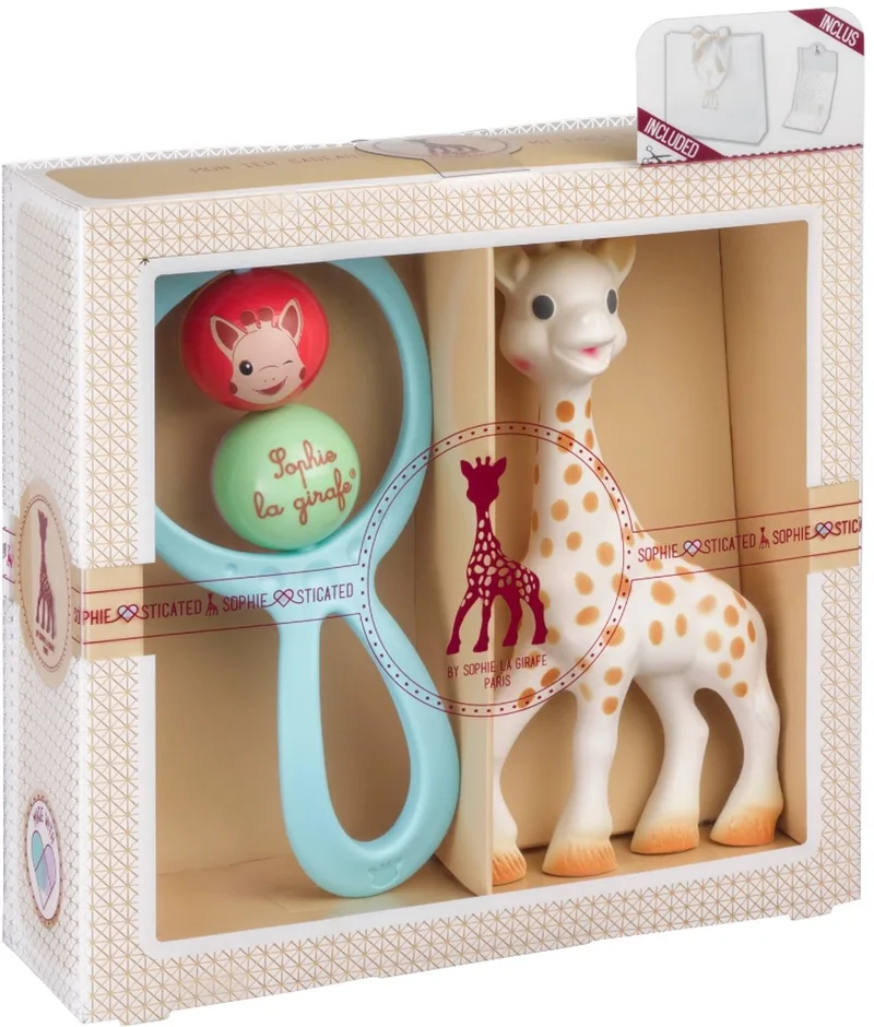 Sophie de giraf Sophiesticated Cadeauset – Baby speelgoed – Sophie de giraf & Sophie de giraf rammelaar – Kraamcadeau – Babyshower cadeau – 4-Delig van Sophie la Girafe in Sophie de giraf – productfoto