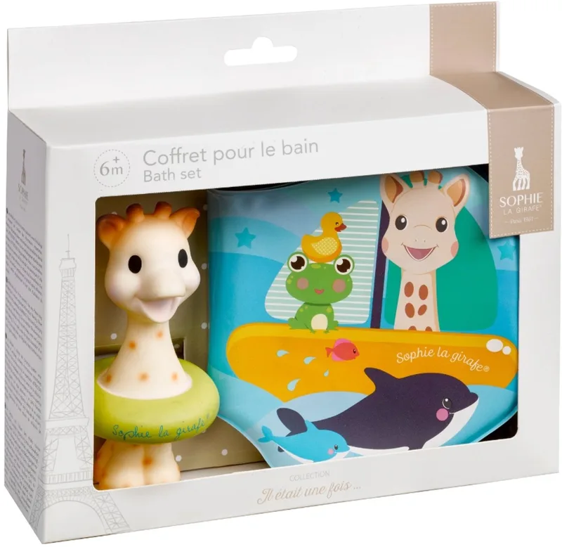 Sophie de giraf Splash & Smile Badset - Badspeeltje & Badboekje - Badspeelgoed Baby - Cadeauset - Vanaf 6 Maanden de Sophie la Girafe en Multicolore – photo produit