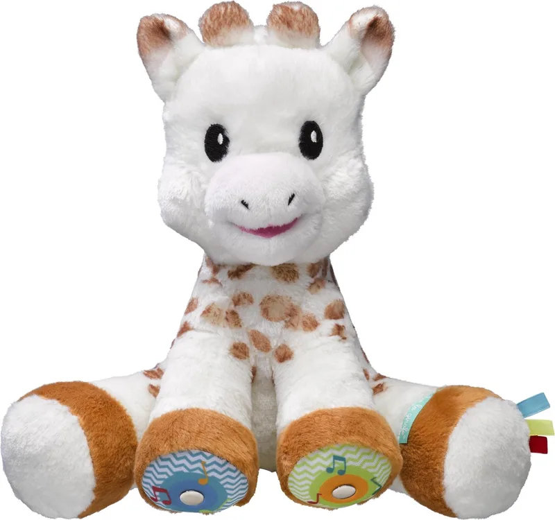 Sophie de giraf Touch & Music Knuffel - Kinderspeelgoed met geluid - Kraamcadeau - Babyshower cadeau - Vanaf 10 maanden - 3 Melodieën - Inclusief batterijen van Sophie la Girafe in Beige – productfoto