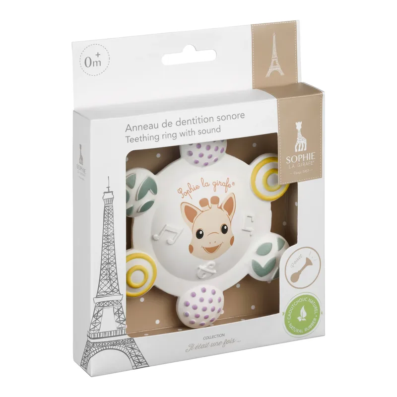 Sophie La Girafe 5 zintuigen bijtring met geluid van natuurrubber van Sophie la Girafe in Wit, 11,5 × 11,5 mm – productfoto