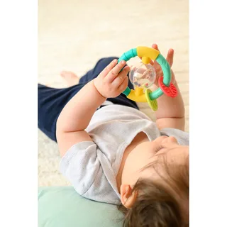 Sophie La Girafe 5 Sinne Rassel mit Ball van Sophie la Girafe in Tuerkis, 4 × 9,5 × 9,5 mm – productfoto 1 van 3