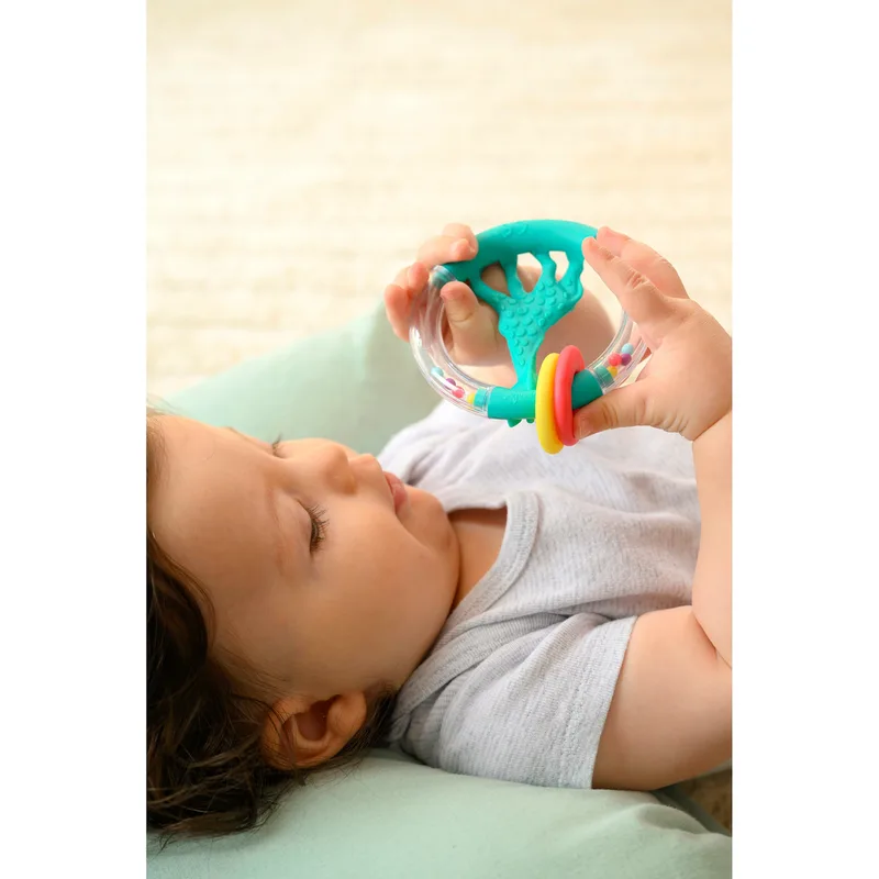 Sophie La Girafe 5 Sinne Rassel Silhouette van Sophie la Girafe in Tuerkis, 3,5 × 9,5 × 9,5 mm – productfoto 1 van 2