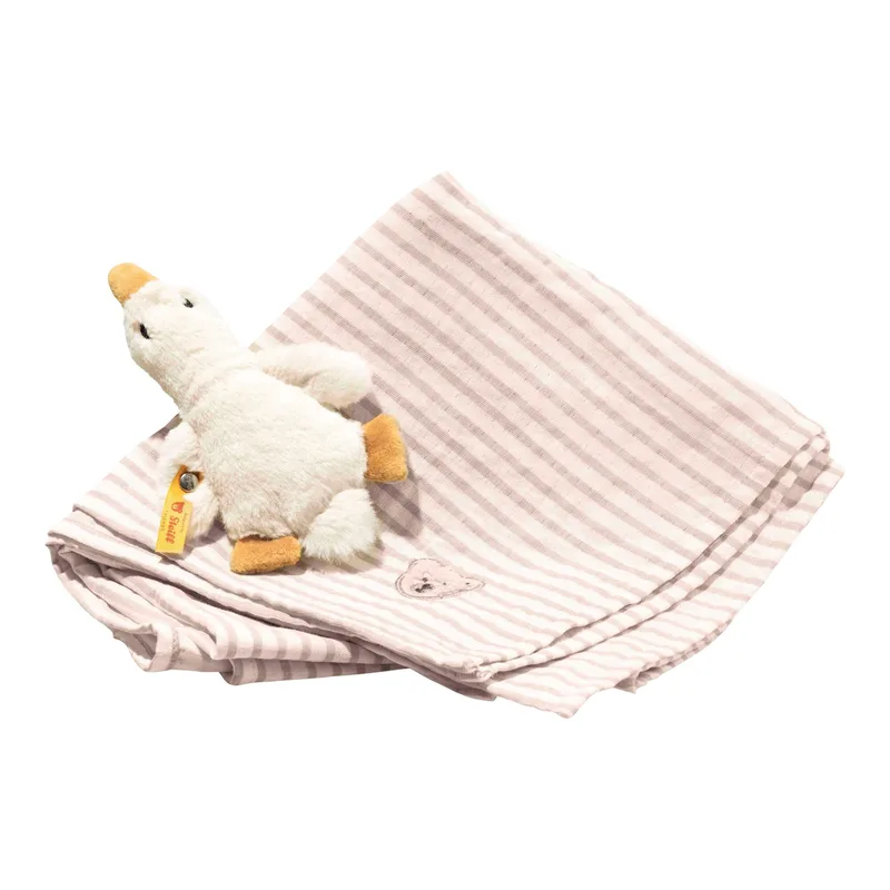 Geschenkset Gilda Gans Greifling und Spucktuch van Steiff in Beige, 20 × 14 × 5 mm – productfoto 1 van 3