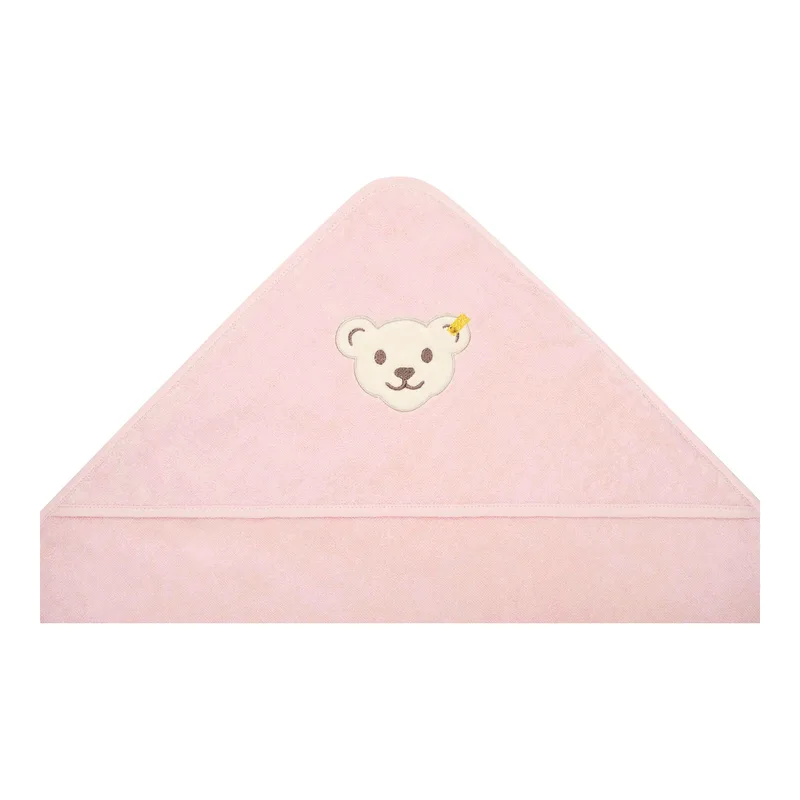 Kapuzen-Badetuch Frottee Bär 95x100 cm von Steiff in Rosa – Produktfoto 2 von 3
