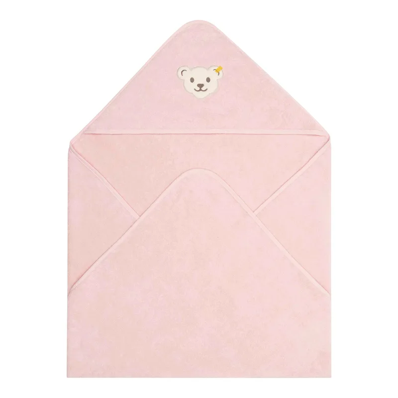 Kapuzen-Badetuch Frottee Bär 95x100 cm von Steiff in Rosa – Produktfoto 3 von 3
