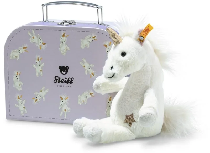 Knuffel Eenhoorn Unica in Koffertje 20 cm van Steiff in Wit – productfoto
